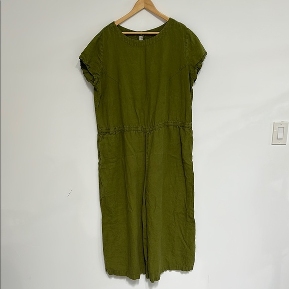 NPL Olive Green Linen Jumpsuit - Picture 3 of 7
